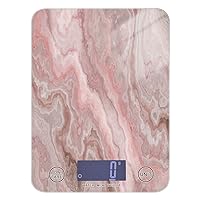 ALAZA Kitchen Scale for Food Ounces and Grams, Rose Gold Marble Pink Digital Baking Scale,Four Units of Measurement, 5g/0.18 oz - 5kg/11LB