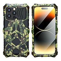 for iPhone 15 14 13 Pro Max 12 Xs 11 8 Plus Case XR SE3 SE2 Mini 7 Drop Protection Metal +Silicone Triple Protection Phone Case AA (Camouflage, iPhone 15 pro max)