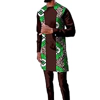 African Men Clothing Set Print Shirts and Ankara Pants 2 Piece Outfits Tribal Tracksuit Plus Size Printed Clothes