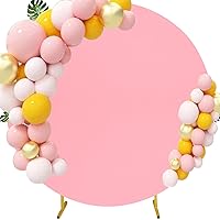 7.2FT Round Wedding Arch Cover for 7.2FT Circle Arch Stand, Thick Polyester Fabric Adjustable Circle Arch Backdrop Cover for Wedding Birthday Party Baby Shower Photography Decoration（Pink）