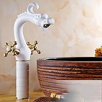 YI YA YA - Antique Copper Continental Hot and Cold Basin Washbasin Counter Basin Single hole Retro Bathroom Hand wash basin Creative faucet