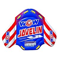 WOW Sports - Javelin Inflatable Towable Tube - 1-2 Rider - Perfect for Kids & Adults - Soft Top Deck Tube - Boating Accessory