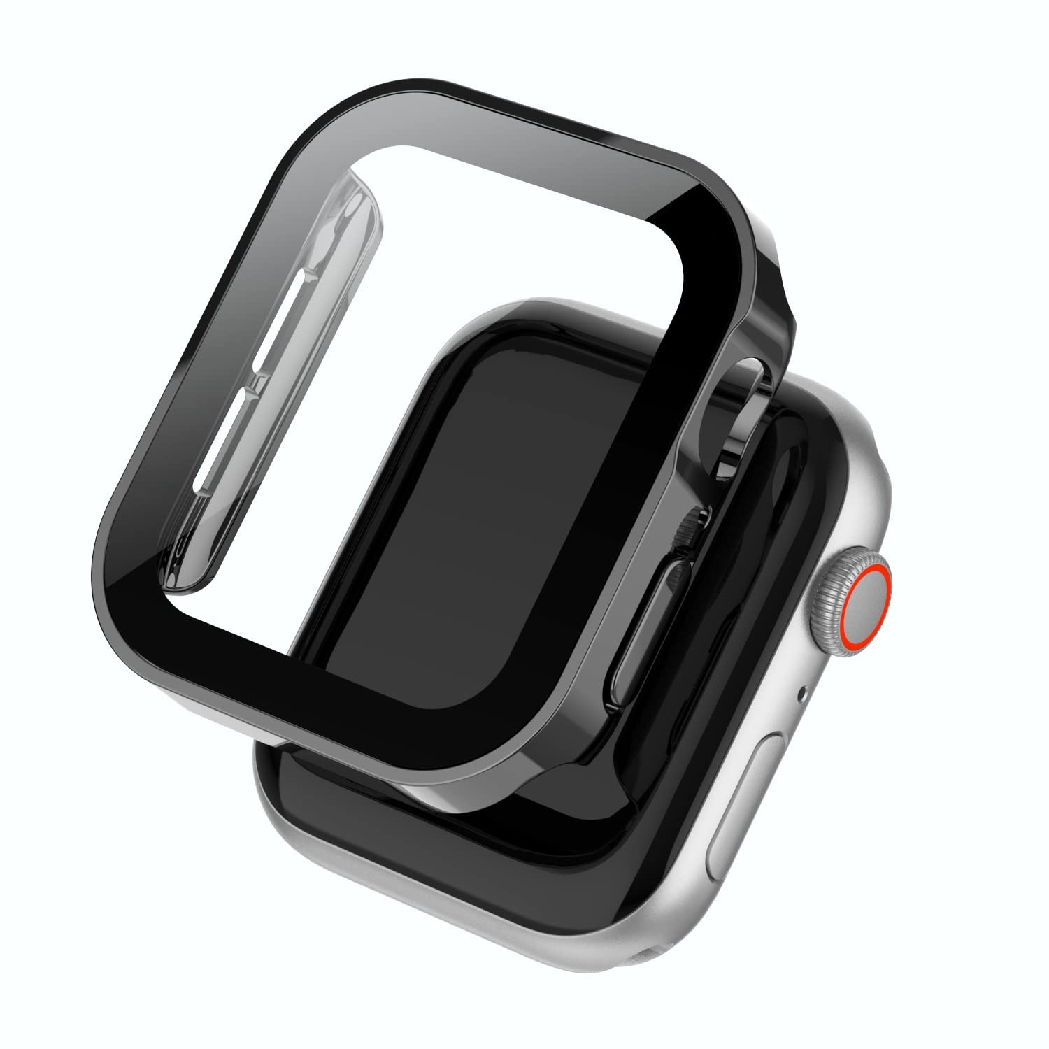 KAPPDE Case+Glass for Apple Watch 8 7 45mm 41mm 44mm 40mm Waterproof Screen Protector Accessories Edge Bumper iWatch 4 5 SE 6 Cover (Color : Clear, Size : 40mm Series 4 5 6 SE)
