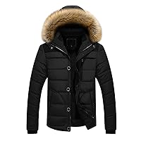 Men's Thicken Warm Winter Coat Big And Tall Plush Lining Quilted Parka Jacket Mountain Ski Snowboard Hooded Jackets