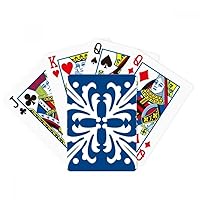 Blue Talavera Pattern Flower Ilustration Poker Playing Magic Card Fun Board Game