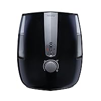 Homedics TotalComfort Plus Humidifier – Large Air Humidifiers for Bedroom, Plants – Top-Fill 5.3L Water Tank with Cool and Warm Mist, Essential Oil Pads, Colored Night-Light, Black