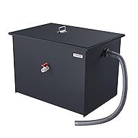 VEVOR Commercial Grease Trap, 40 LBS Grease Interceptor, Side Inlet Interceptor, Under Sink Carbon Steel Grease Trap, 15.2 GPM Waste Water Oil-water Separator, for Restaurant Canteen Home Kitchen