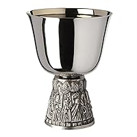 Last Supper Common Cup, Nickel Plate and 24kt Gold Plated Footed Cup, Perfect for Communion Services and Worship Gatherings, 4 Inch Diameter