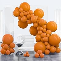 PartyWoo Burnt Orange Balloons, 100 pcs Boho Orange Balloons Different Sizes Pack of 18 Inch 12 Inch 10 Inch 5 Inch Brownish Orange Balloons for Balloon Garland Arch as Party Decorations, Orange-F53