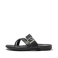 FitFlop Women's Gracie Buckle Leather Strappy Toe-Post Sandals Wedge