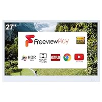 elecsung 27 inch White Smart TV for Bathroom IP66 Waterproof Android System with Integrated HDTV(ATSC) Tuner and Built-in Wi-Fi&Bluetooth