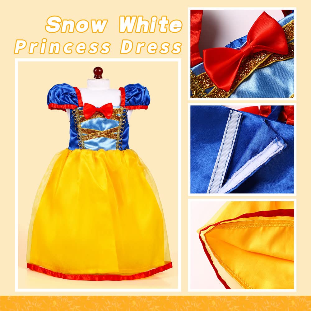 Dreamgirl World Collections 18-Inch Doll Clothes Princess Dress 5 Pc Pincess Dress Set Includes Cinderella, Belle, Snow White, Rapunzel and Aurora Fits 18