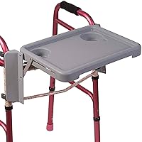 Walker Tray, Rollator Tray, Mobility and Walker Accessory Tray Table Fits Most Standard Walkers, Folding with Two Cup Holders and Tool Free Assembly, 16 x 11.8