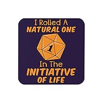 D20 Dice Gamer Natural One Initiative of Life - Drink Coaster Packs (2 Per Pack) by GatorDesign