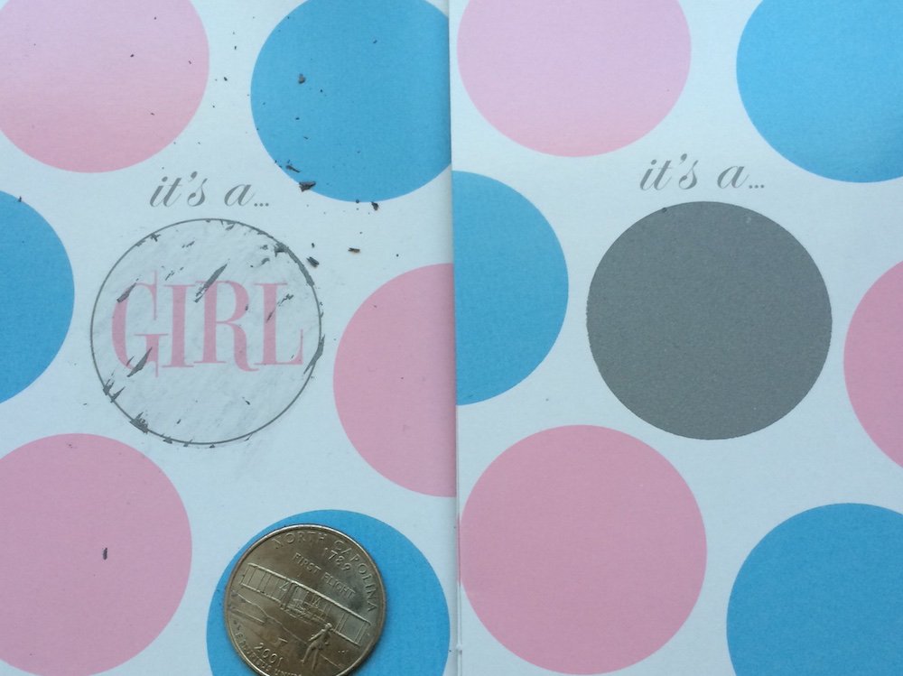 Its a Girl Baby Reveal Scratch Off Invite Announcement (Pack of 10 Cards)