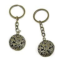 100 PCS Fashion Jewelry Making Suppliers Findings Key Ring Chains Tags Clasps Keyrings Keychains X6LW1G Hollow Ball