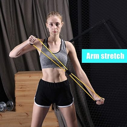 Arm Back Shoulder Exercise Elastic Rope Stretch Fitness Band, Foot, Leg, Hand Stretcher, Arm Exerciser for Yoga Pilates Stretching Physical Therapy, Home Gym Workout