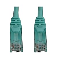 Tripp Lite Cat6a 10G Ethernet Cable, Snagless Molded UTP Network Patch Cable (RJ45 M/M), Aqua, 1 Foot / 0.3 Meters, Manufacturer's Warranty (N261-001-AQ)