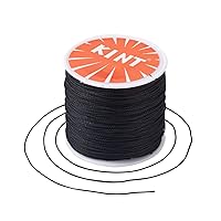119 Yards 0.5mm Waxed Polyester Cord Black Thick Beading Braided Thread Bracelet Necklace Macrame String Wire for Jewelry Making Crafting Supplies