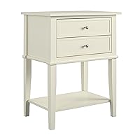 Ameriwood Home Franklin Accent Table with 2 Drawers, Soft White