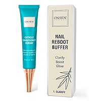 Onsen Secret Cuticle Conditioner Cream 1oz + Professional Nail Buffer Block. Cuticle Oil That Sooth, Repair & Strengthen Cuticles & Nails, 3 Way Nail Buffing Block