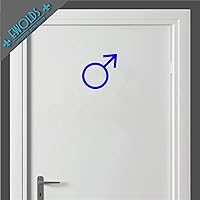 Gents Toilet Sign Decal 'Mars' | 22cm high | in 16 Colours Available, Colour:Blue