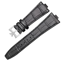 Genuine leather strap is suitable for Vacheron Constantin OVERSEAS Series 4500V 5500V P47040 stainless steel buckle ( Color : 10mm Gold Clasp , Size : 25mm-8mm )