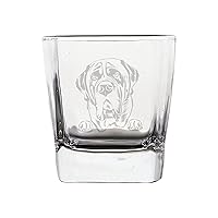English Mastiff Crystal Stemless Wine Glass, Whiskey Glass Etched Funny Wine Glasses, Great Gift for Woman Or Men, Birthday, Retirement And Mother's Day