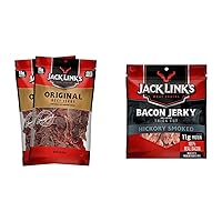 Jack Link's Beef Jerky and Bacon Jerky Bundle – Protein-Packed Ready to Eat Meat Snacks