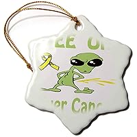 3dRose Super Funny Peeing Alien Supporting Causes for Liver Cancer - Ornaments (orn-120709-1)