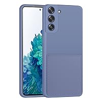 liquid silicone with card slot soft Phone case with fleece lining for Samsung Galaxy Note20 Ultra A12 A13 A20 A30 A50 A21S A22 A32 A51 A52 A72 A71 5G 4G Cover(Lavender Gray,Samsung A20/A30/A50)
