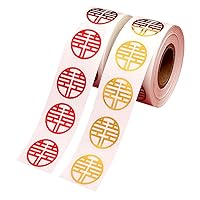 2 Rolls Happy Sealing Sticker Wedding Envelope Stickers Holiday Gift Stickers Spring Festival Party Favor Labels Gift Sealing Label Gift Tags Easter Gift Cards Candy Ribbon Bride