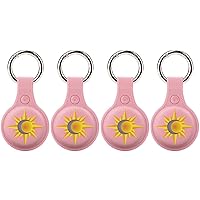 Sun Moon and Star TPU Airtag Case Durable Anti-Lost Anti-Scratch Holder Case with Keychain 4PCS