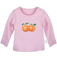 Fruit Peach Cute Novelty T Shirt, Infant Baby T-Shirts, Newborn Long Sleeves Graphic Tee Tops