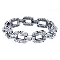 14k White Gold 7.10 Carat Round Diamond Tennis Bracelet