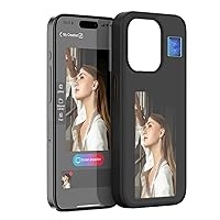 KCRPM Smart Ink Screen Phone Case, 2024 New Snap Frame Ink NFC Phone Case, Customizable Smart NFC App Refesh Mobile Phone Case, Instantly Display Photos On The Ink Screen Back (Black,for iPhone13Pro)