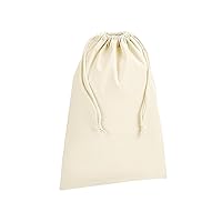 Organic Premium Cotton Stuff Bag (W266) - Gym Laundry Storage Bag - Natural (XS)