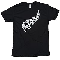 Rugby Ninja New Zealand Maori Fern T-Shirt (Black, XXL)