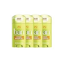 Ban Sweet Simplicity 24-hour Invisible Antiperspirant, 2.6oz Solid Deodorant, Underarm Wetness Protection, with Odor-fighting Ingredients (4 Pack)