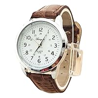 Elegant Analog Luxury Sports Leather Strap Quartz Mens Wrist Watch