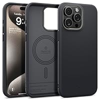 Caseology by Spigen Nano Pop Mag for iPhone 15 Pro Max Case [Dual Layer Silicone Case Compatible with Magsafe] Military Grade Drop Tested (2023) - Black Sesame