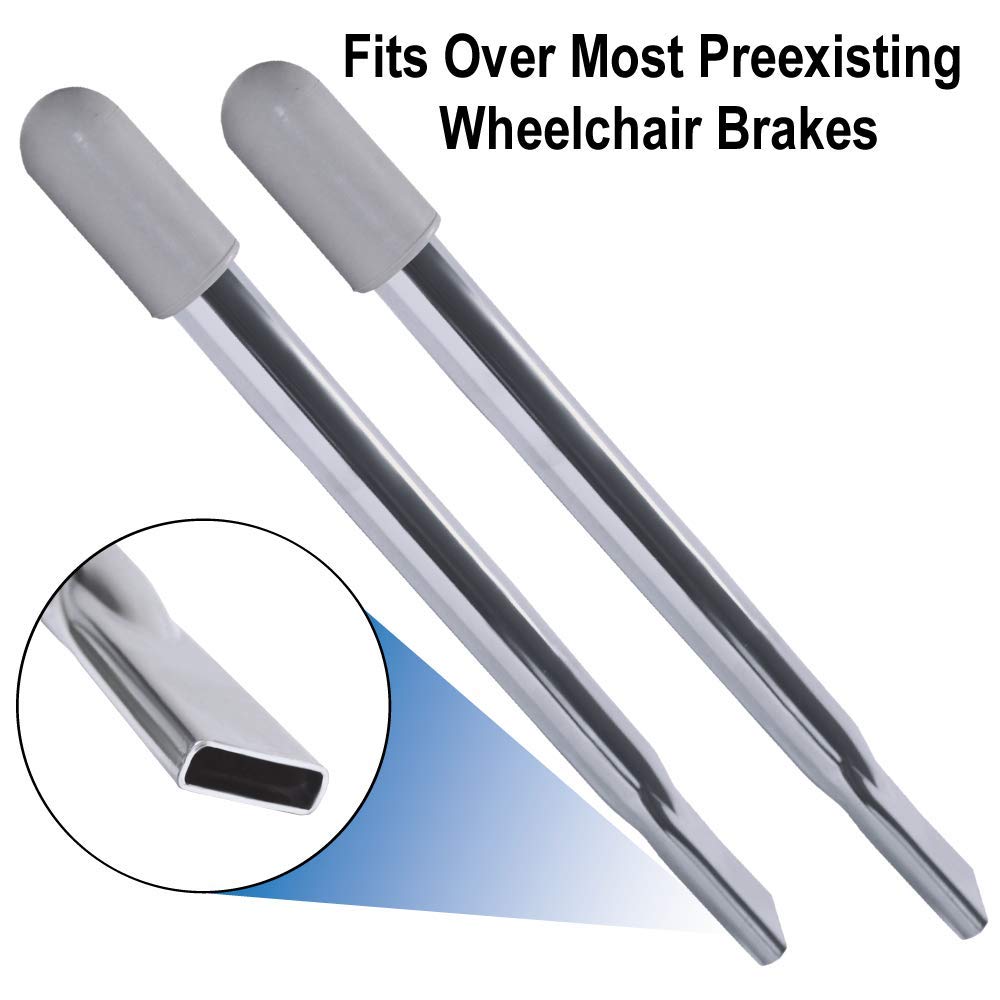 Rehabilitation Advantage 6 Inch Wheelchair Brake Handle Extensions - Pair, 6 Inch Long