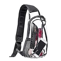 Edraco Clear Sling Bag, Stadium Approved Clear Bag, Transparent Chest Daypack for Hiking, Stadium or Concerts