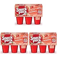 Snack Pack Juicy Gels, Strawberry, 5.5 Oz, 6 Ct (Pack of 3)