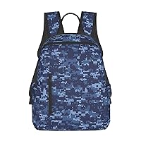 Blue Camouflage Pattern Print Simple And Lightweight Leisure Backpack, Men'S And Women'S Fashionable Travel Backpack