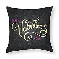 Throw Pillow Covers Happy Valentine_s Day Gold Red Black Smooth Soft Comfortable Polyester Pillowcase Cushion Cover with Hidden Zipper for Wedding Couch Sofa Bedroom，16