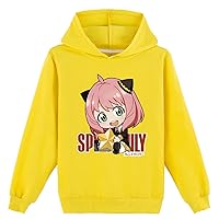 Girls Spy Family Graphic Hooded Sweatshirt,Novelty Cotton Long Sleeve Soft Hoodie for Kid Teen