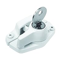 Prime-Line F 2646 Keyed Child-Proof Sash Lock, 2 In. Hole Centers, Diecast Zinc, Painted White, (Single Pack)