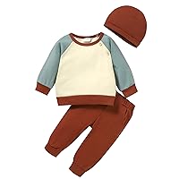 Baby Boy Clothes Infant Sweatshirt Fall Winter Outfits Long Sleeve Pocket Pants Hats 3 Pcs