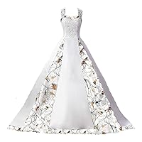 Lace Straps Camo Wedding Dresses Bridal Ball Prom Gowns 2024